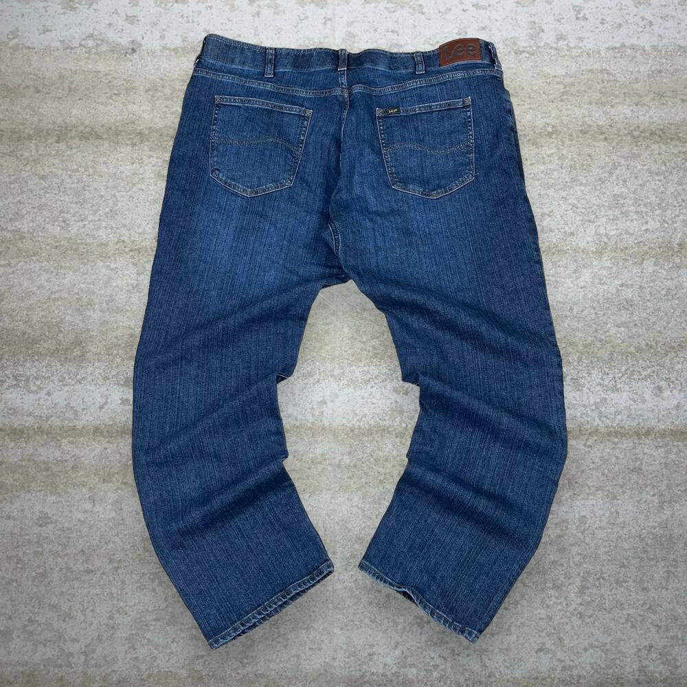 Vintage Y2K Lee Jeans 42x30 Straight Fit Tapered Leg Dark Wash Extreme Motion